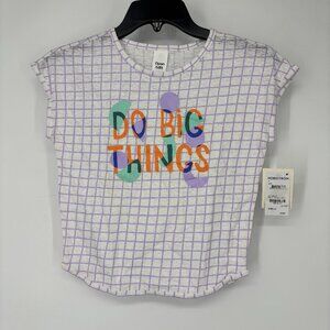 Open Edit Kid's Girls Graphic Do Big Things Print T-Shirt Ivory Cloud Size 7 NWT